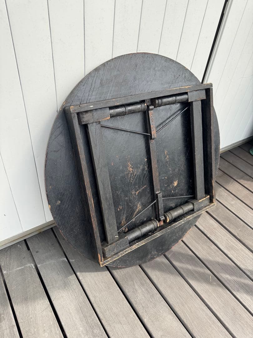 ちゃぶ台 折りたたみ 昭和レトロ 座卓 丸テーブル 古道具