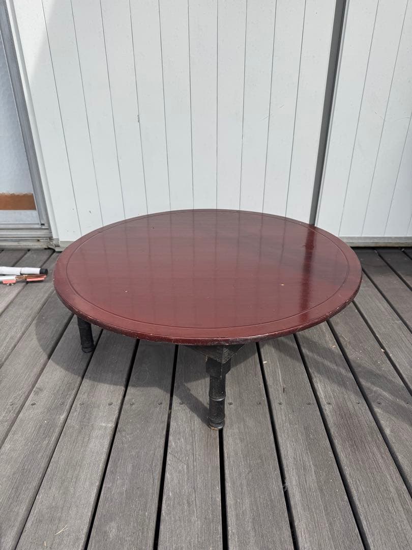 ちゃぶ台 折りたたみ 昭和レトロ 座卓 丸テーブル 古道具