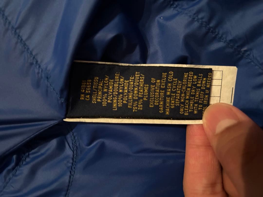 ポロラルフローレン ダウンベスト ビッグポニー フード USA ブルー S