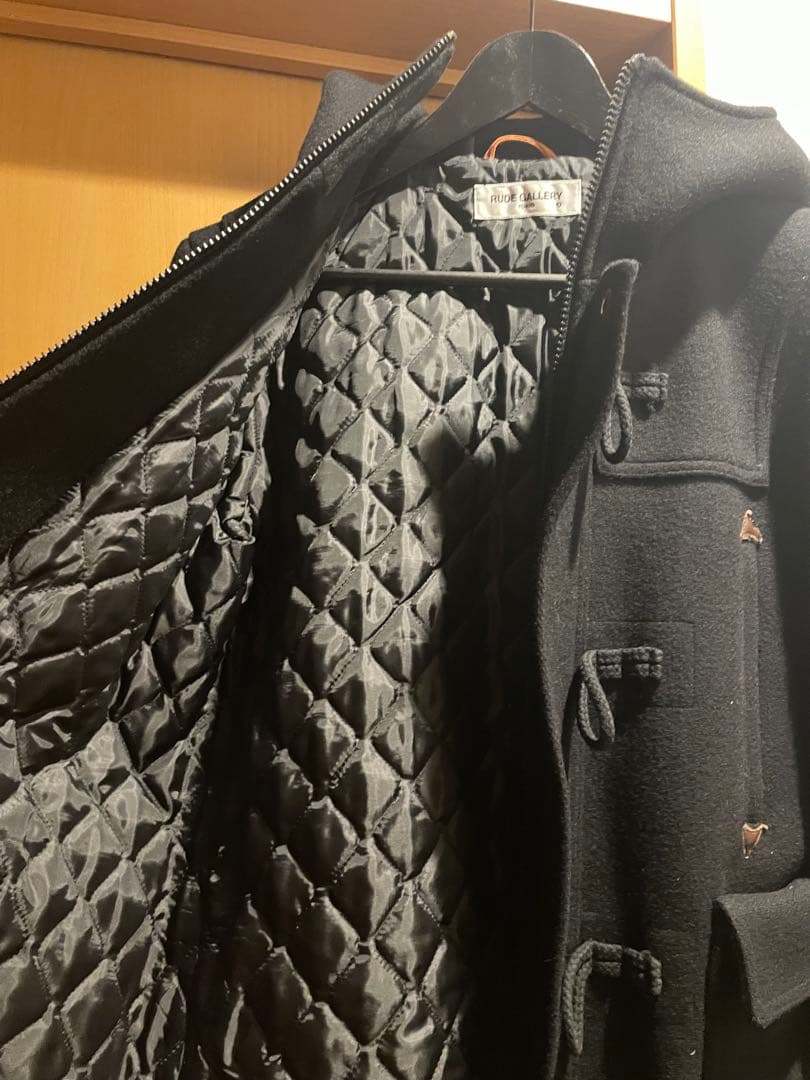 ルードギャラリー rudegallery 黒 ダッフルコート フード付き