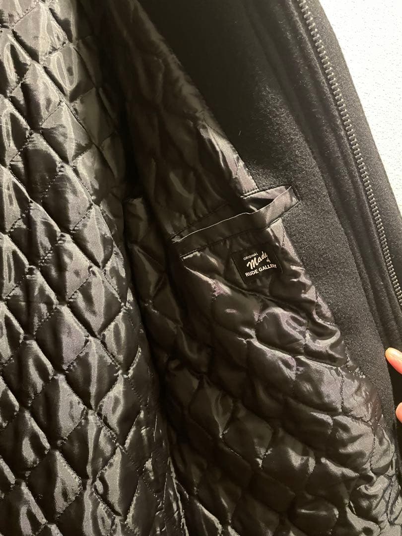 ルードギャラリー rudegallery 黒 ダッフルコート フード付き