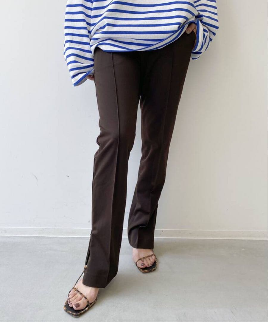 L'Appartement アパルトモン Side Zip Pants ブラウン