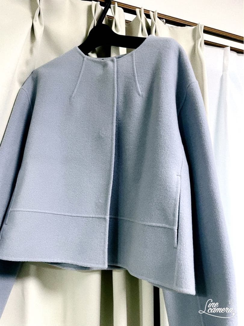 DoCLASSE カシミヤ混ウールリバー／ノーカラージャケット