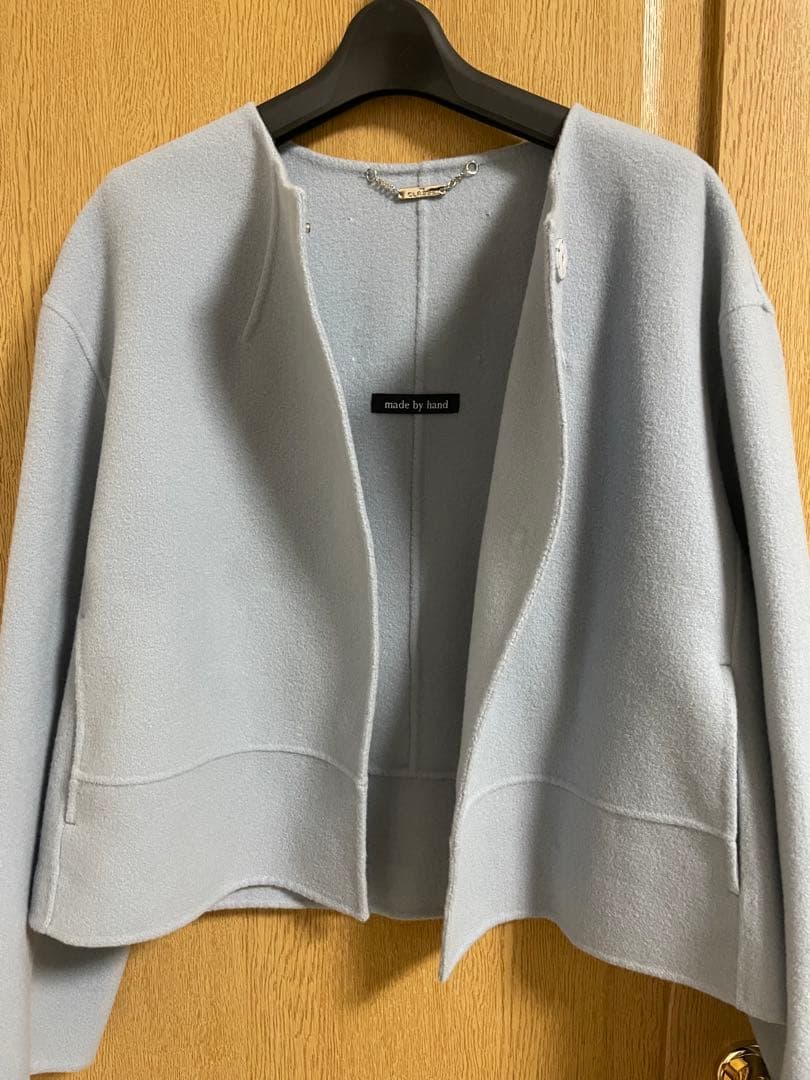 DoCLASSE カシミヤ混ウールリバー／ノーカラージャケット