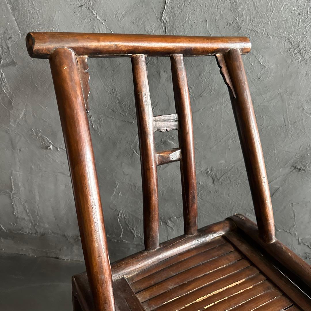 お値下げ❣️中国の古い丈夫な椅子　味のあるヴィンテージチェア