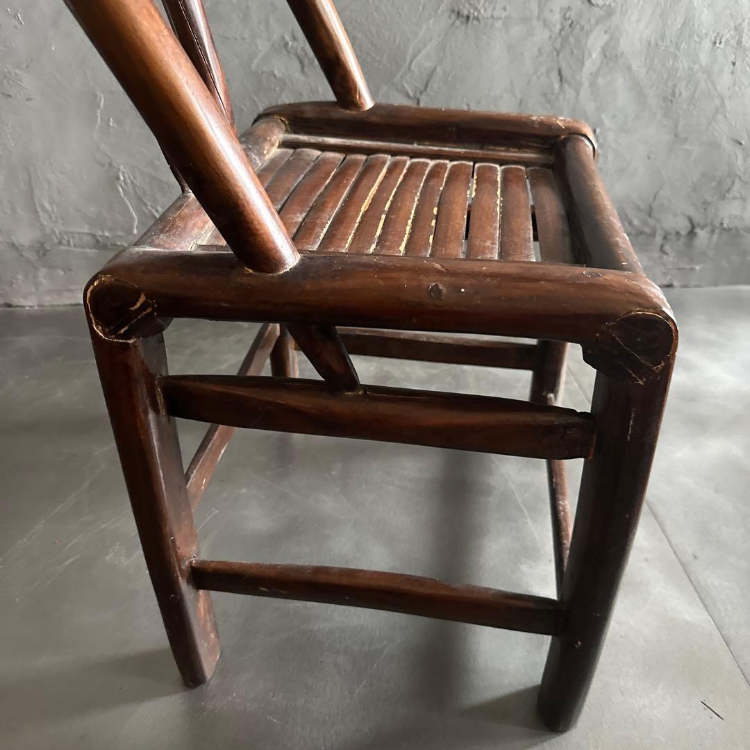 お値下げ❣️中国の古い丈夫な椅子　味のあるヴィンテージチェア