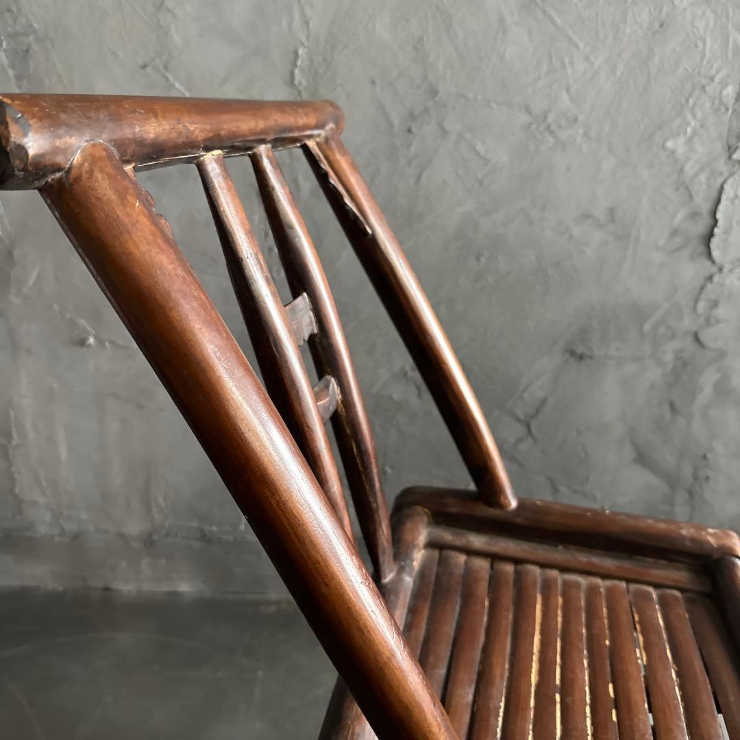 お値下げ❣️中国の古い丈夫な椅子　味のあるヴィンテージチェア