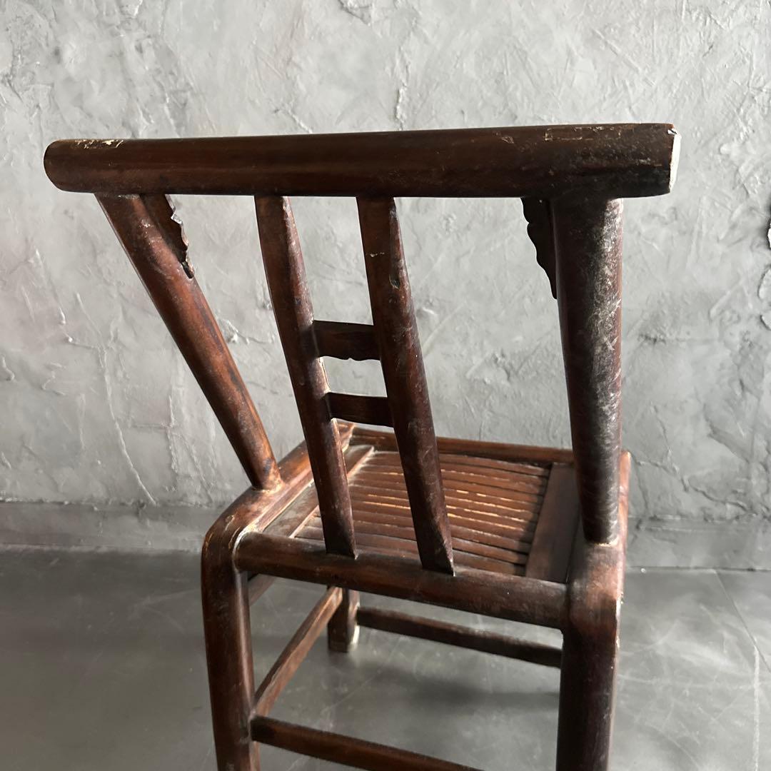 お値下げ❣️中国の古い丈夫な椅子　味のあるヴィンテージチェア