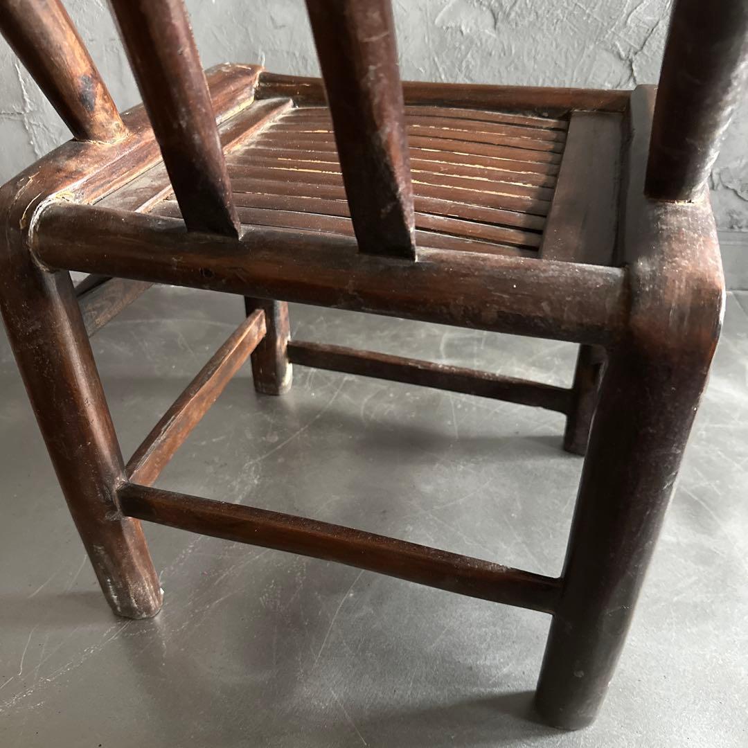 お値下げ❣️中国の古い丈夫な椅子　味のあるヴィンテージチェア