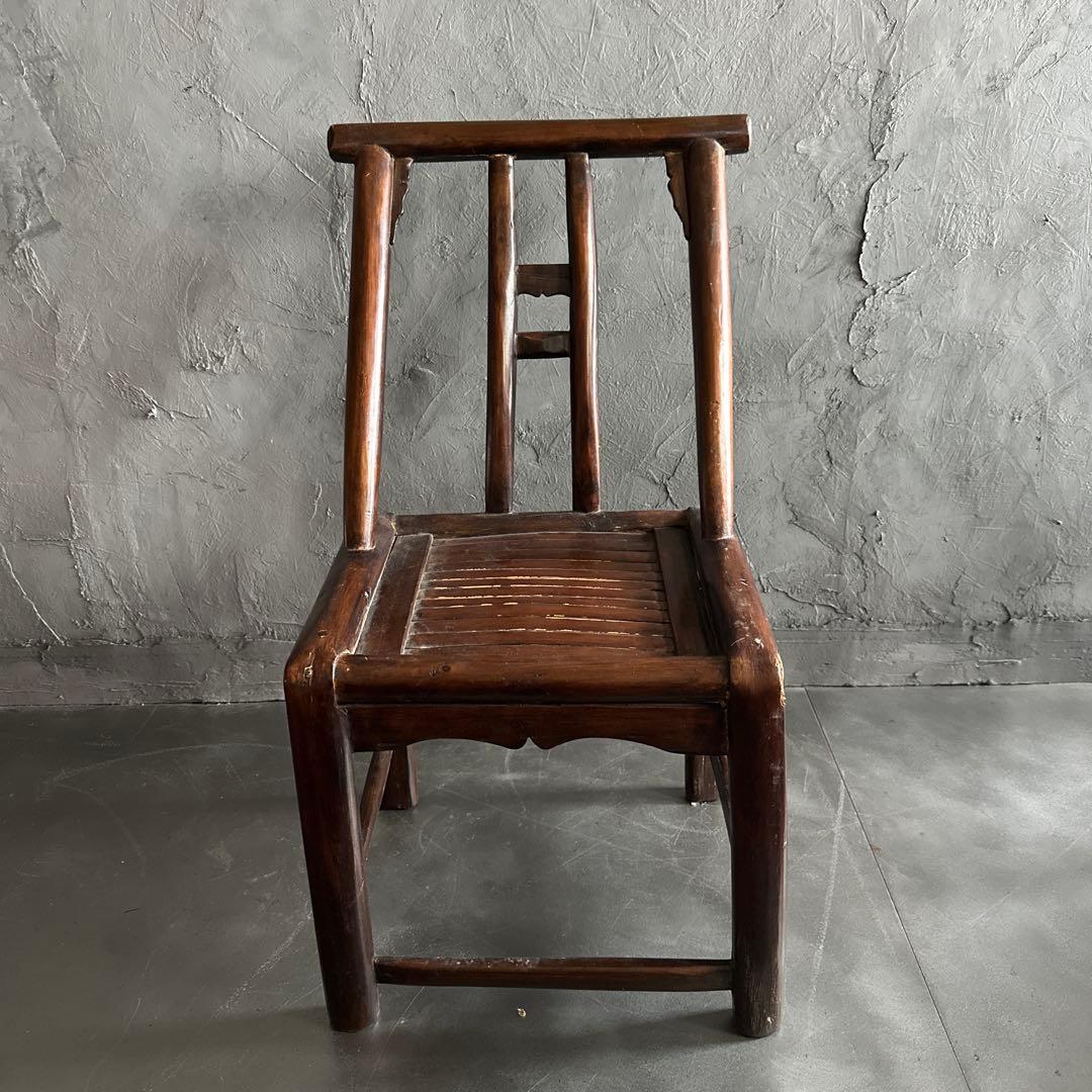 お値下げ❣️中国の古い丈夫な椅子　味のあるヴィンテージチェア