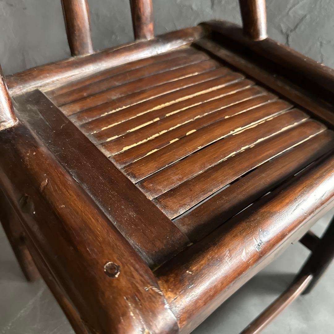 お値下げ❣️中国の古い丈夫な椅子　味のあるヴィンテージチェア