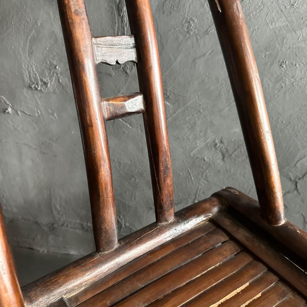 お値下げ❣️中国の古い丈夫な椅子　味のあるヴィンテージチェア