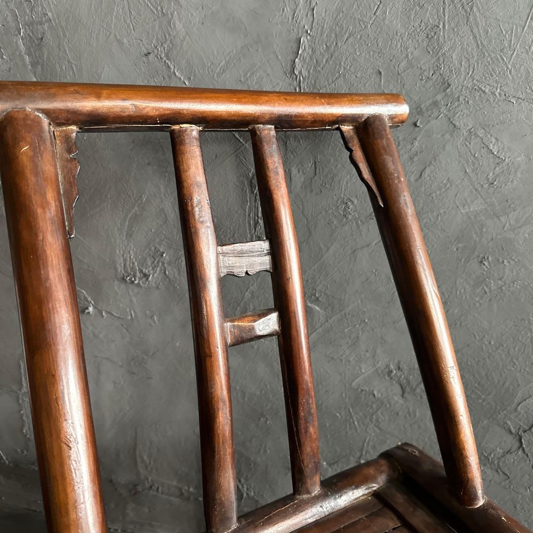 お値下げ❣️中国の古い丈夫な椅子　味のあるヴィンテージチェア