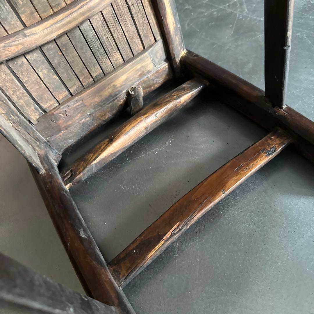 お値下げ❣️中国の古い丈夫な椅子　味のあるヴィンテージチェア
