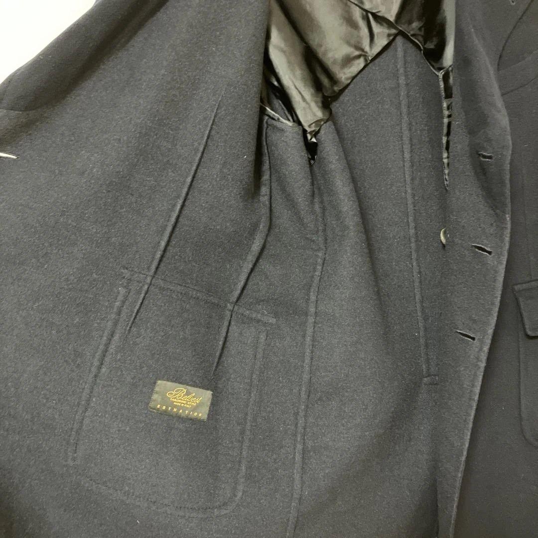 値下げしました　ベルベスト　ネイビー ウール ダブルブレスト コート　50