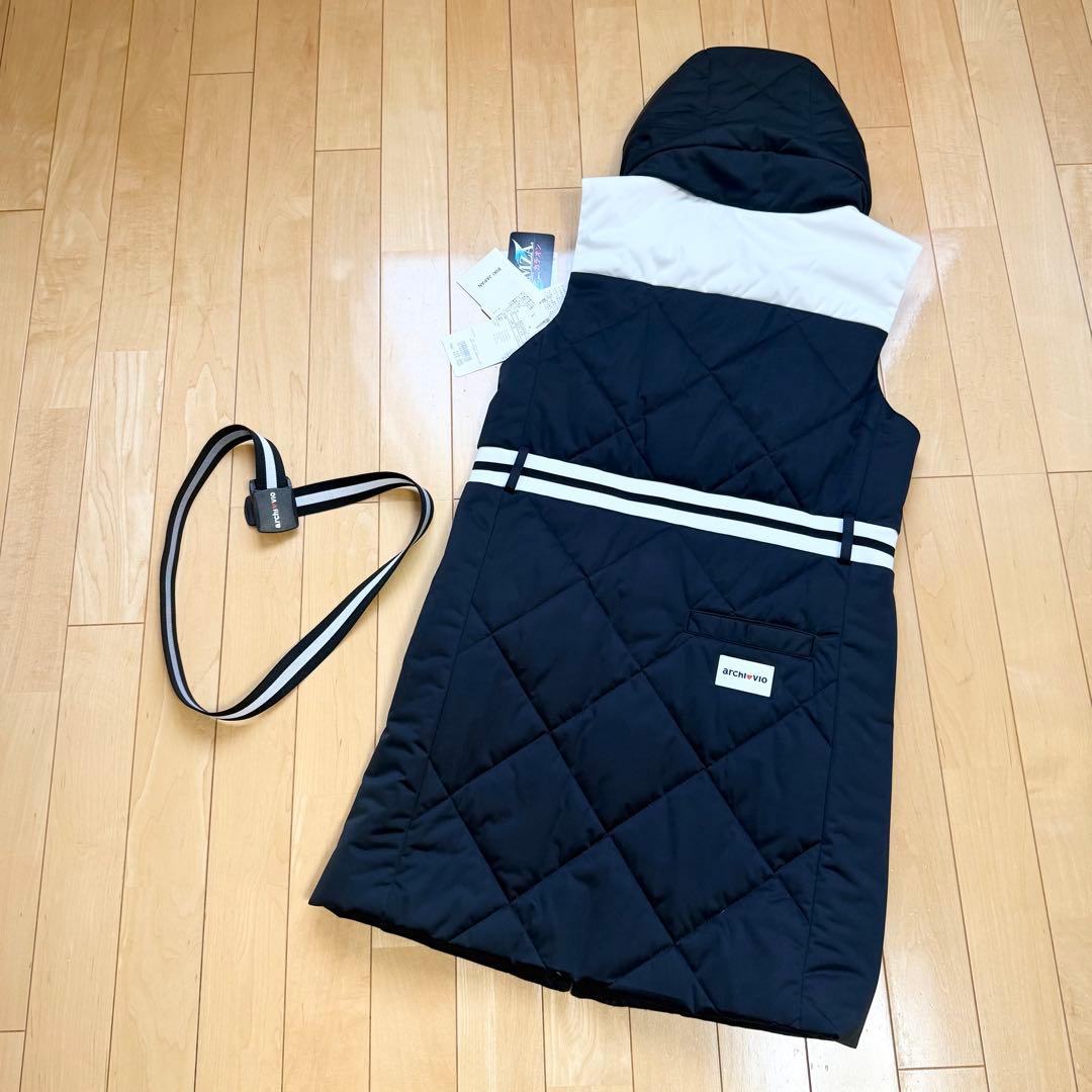 【未使用 タグ付】 アルチビオ 中綿 ワンピース ベスト ジレ ブラック36