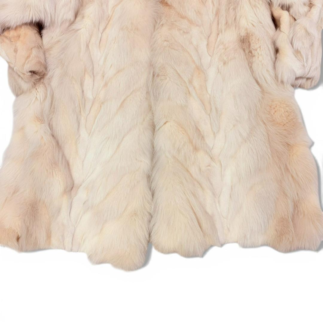 サガフォックス 毛皮コート ファーコート レディース ホワイト フォックスファー