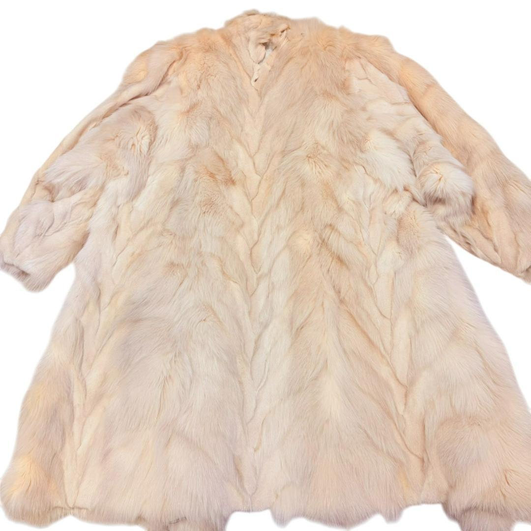 サガフォックス 毛皮コート ファーコート レディース ホワイト フォックスファー