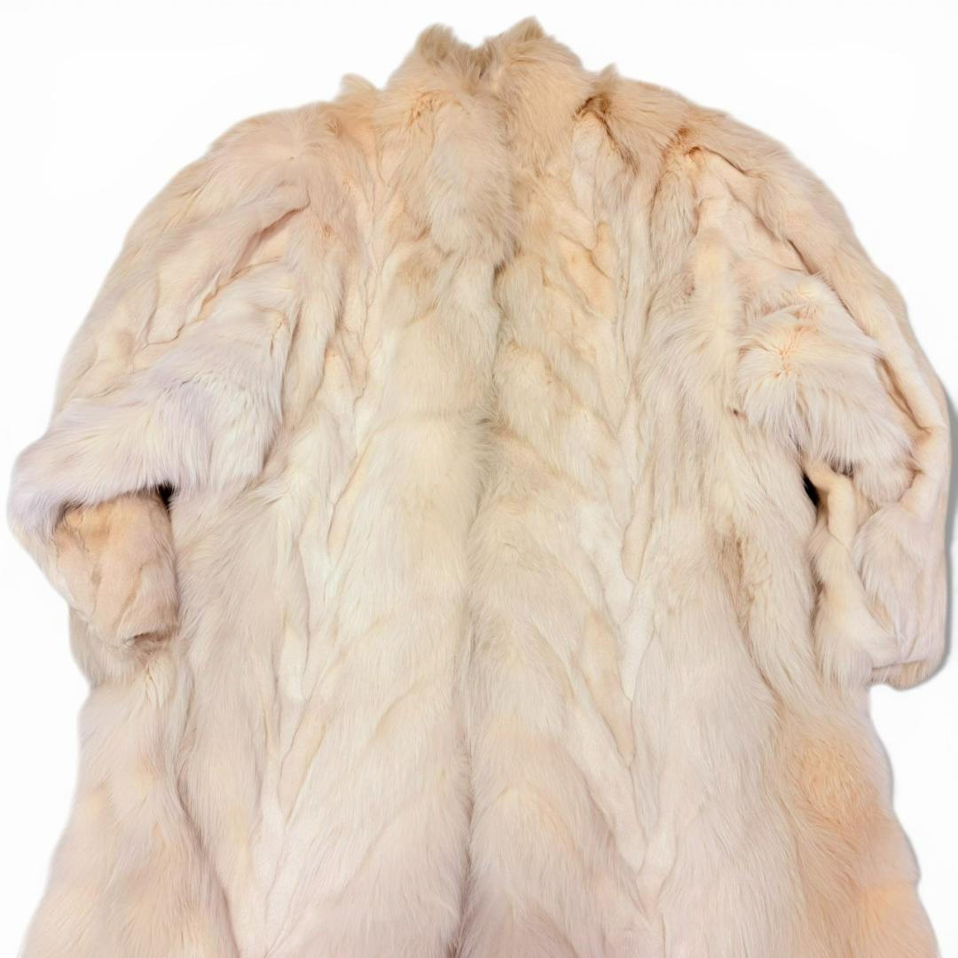 サガフォックス 毛皮コート ファーコート レディース ホワイト フォックスファー