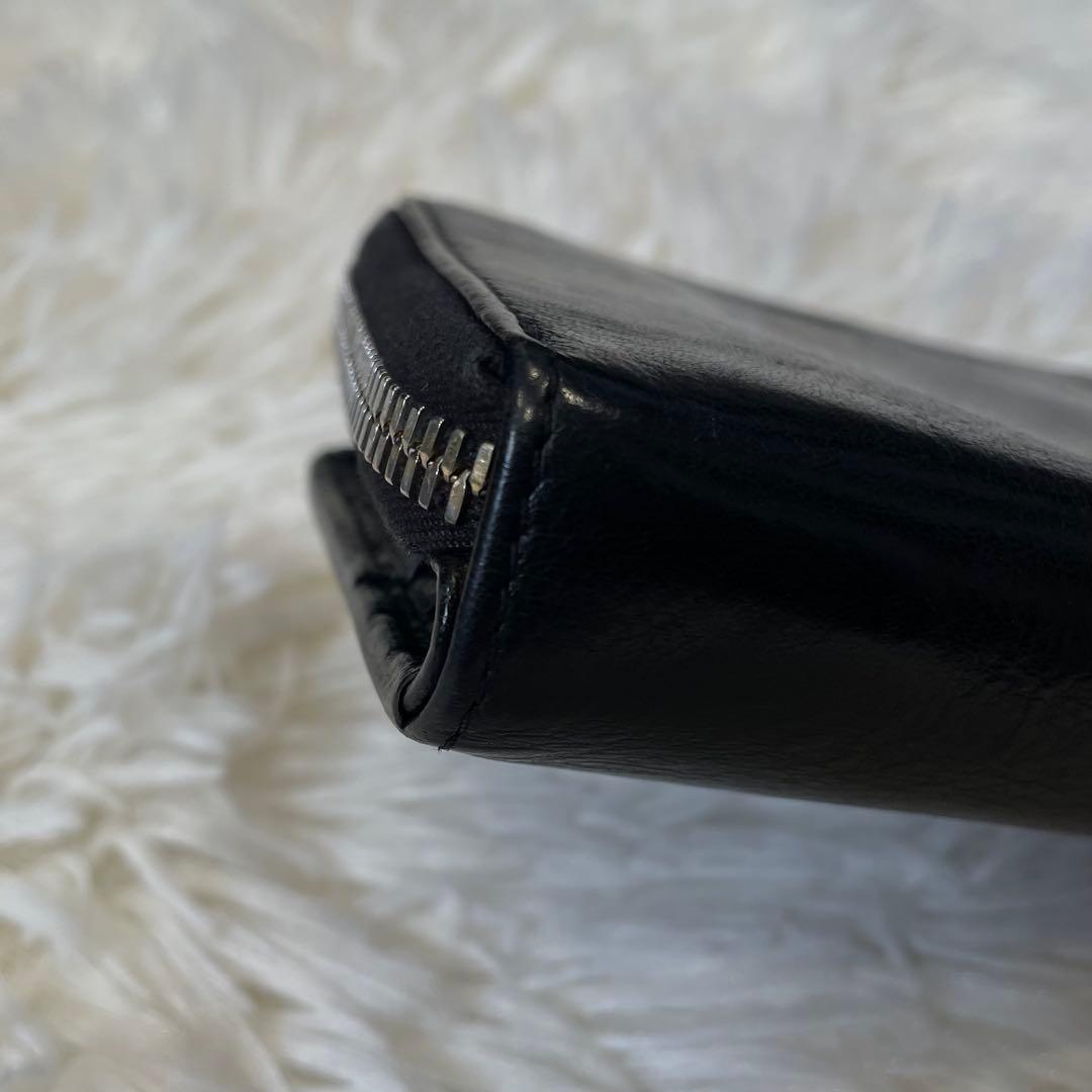 ILBISONTE イルビゾンテ 二つ折り財布 ブラック 金ボタン レザー 革