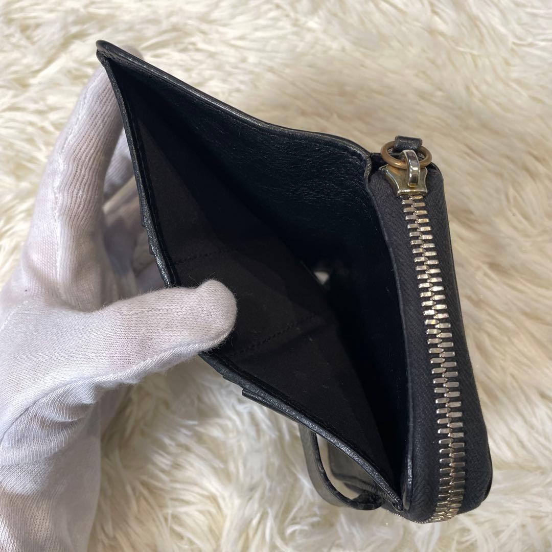 ILBISONTE イルビゾンテ 二つ折り財布 ブラック 金ボタン レザー 革