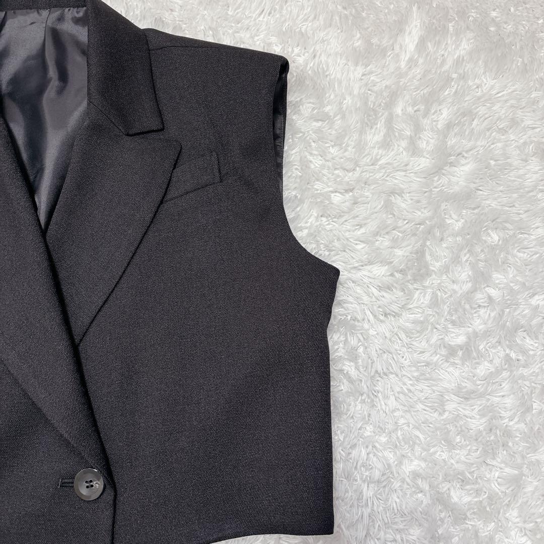 【cygne】 シーニュ　パワショル　ショート丈ジレ ベスト ブラック