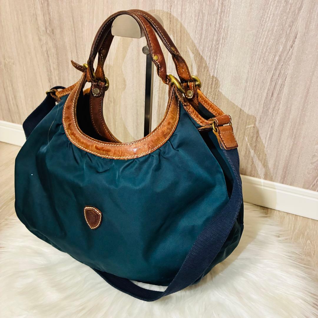 Felisi フェリージ　ショルダーバッグ　ナイロン　レザー　ハーフムーン