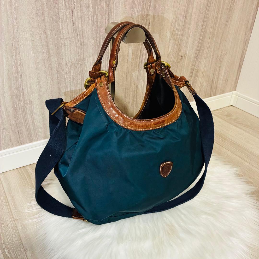 Felisi フェリージ　ショルダーバッグ　ナイロン　レザー　ハーフムーン