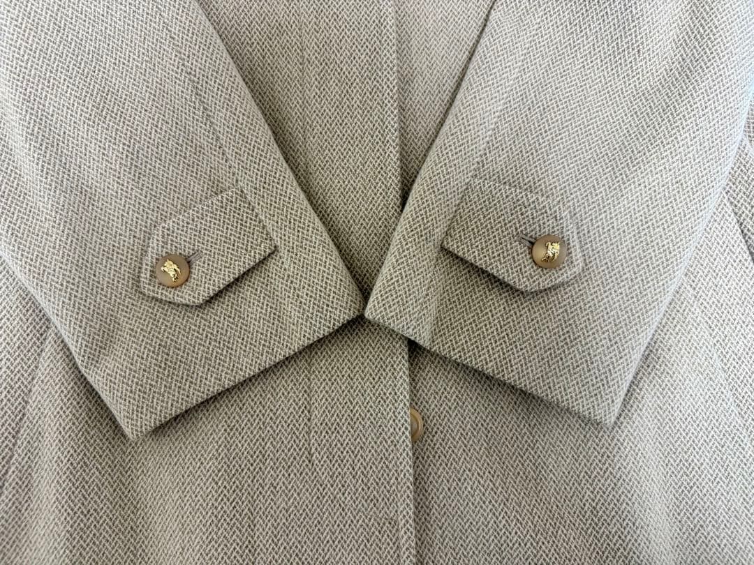 美品 Burberrys ロングコート　ヘリンボーン　ベージュ　アンゴラ