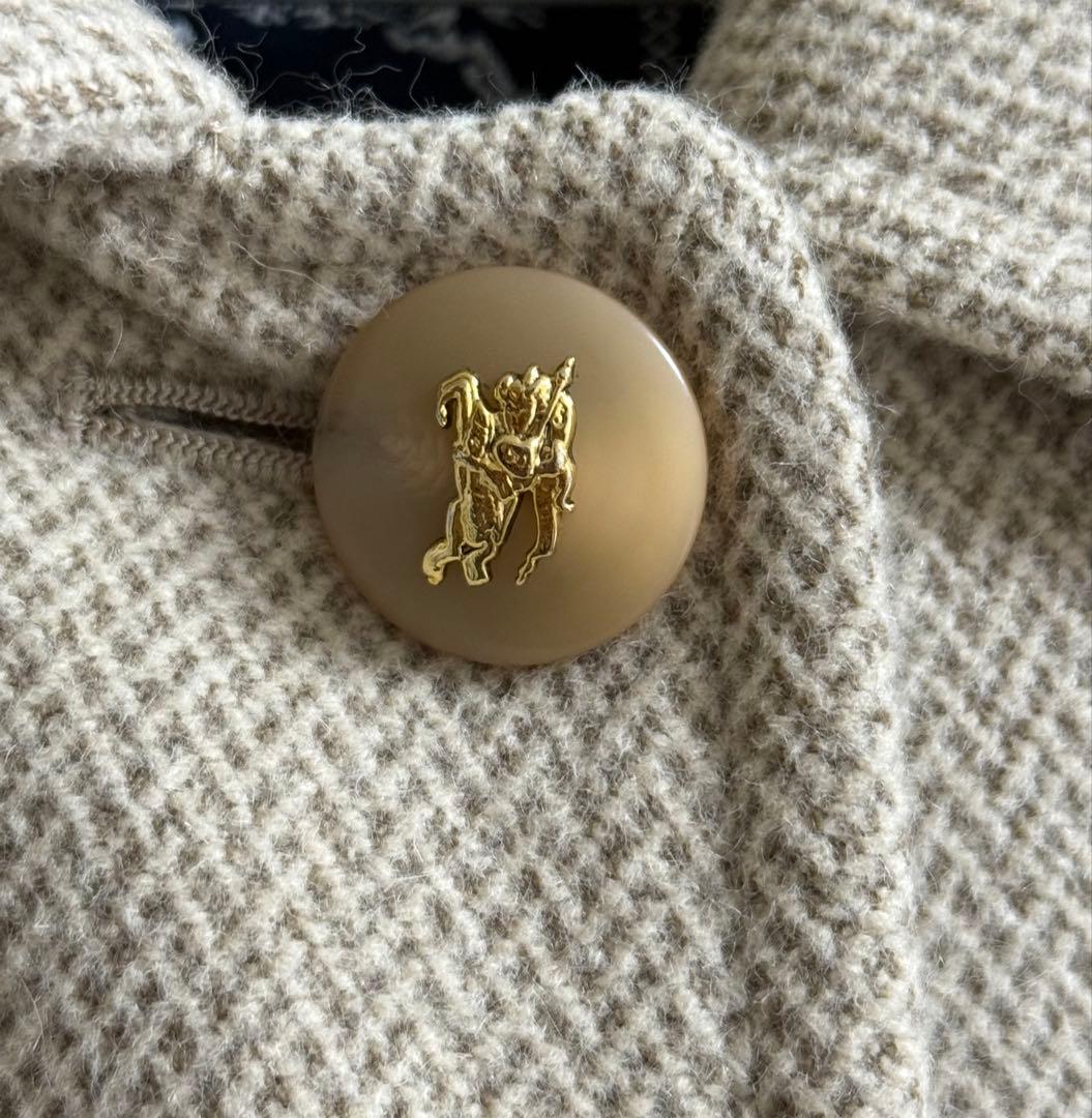 美品 Burberrys ロングコート　ヘリンボーン　ベージュ　アンゴラ