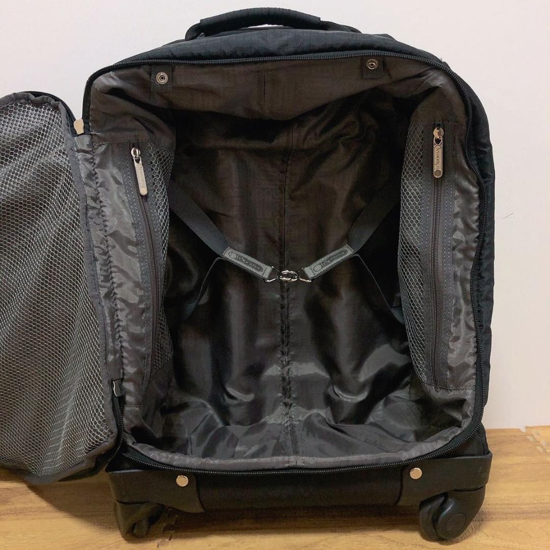 【美品】レスポートサック キャリーバッグ 無地　黒 ナイロン製 旅行 機内持込