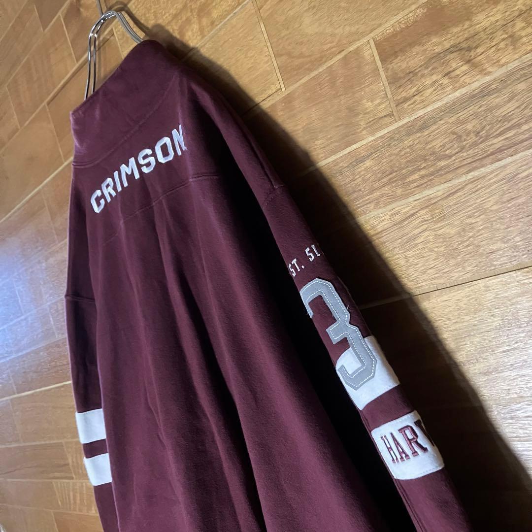 HARVARD CRIMSON ラガーシャツ　チャンピオン　赤　白　36 XL