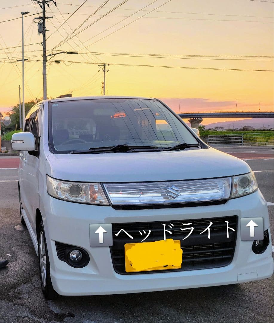 24日21時までMH23Sスティングレーヘッドライト左右キレイコーティング済み