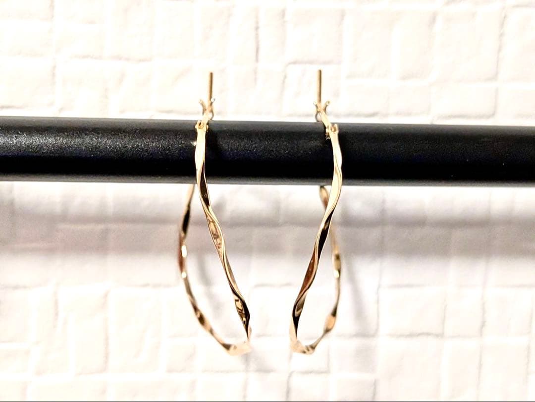 agete フープピアス K10