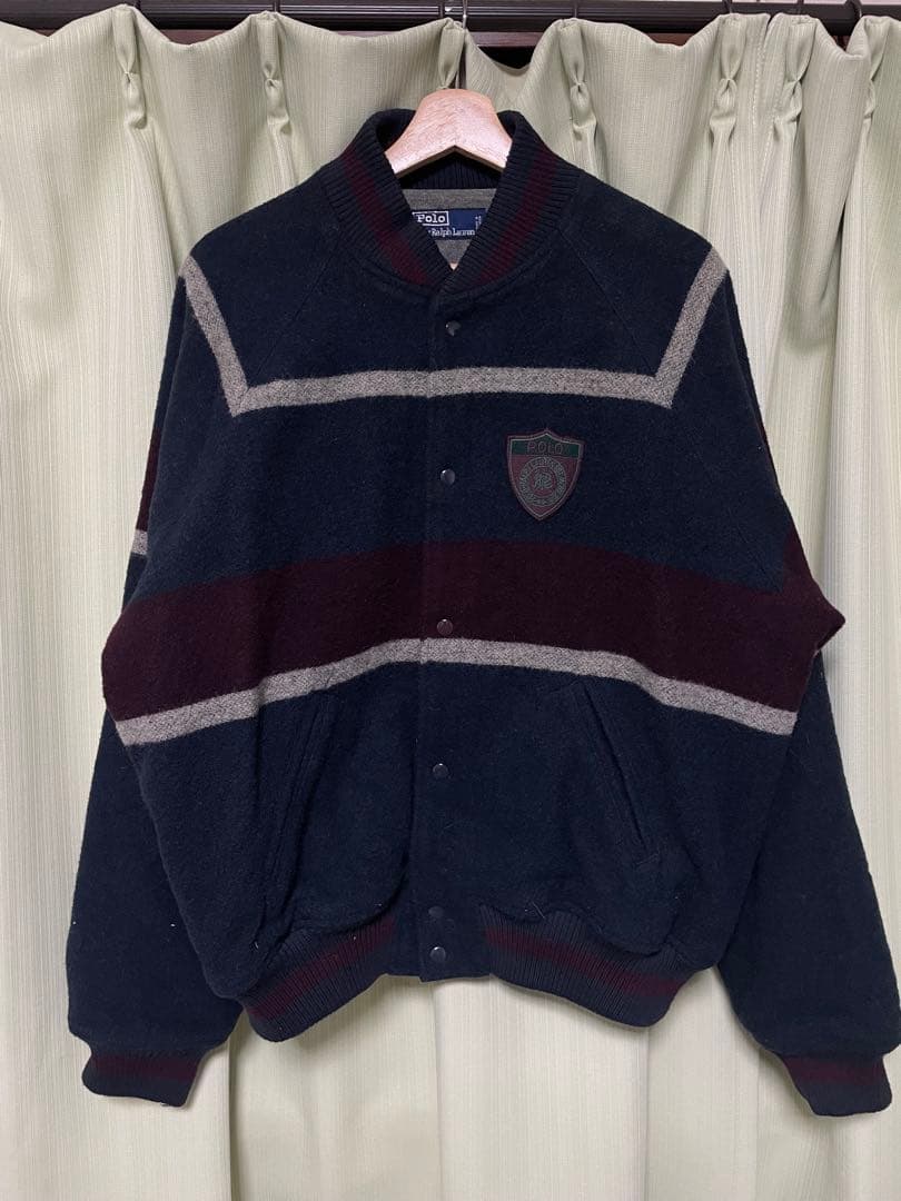 90s polo ralph lauren ヴィンテージ　ウールスタジャン