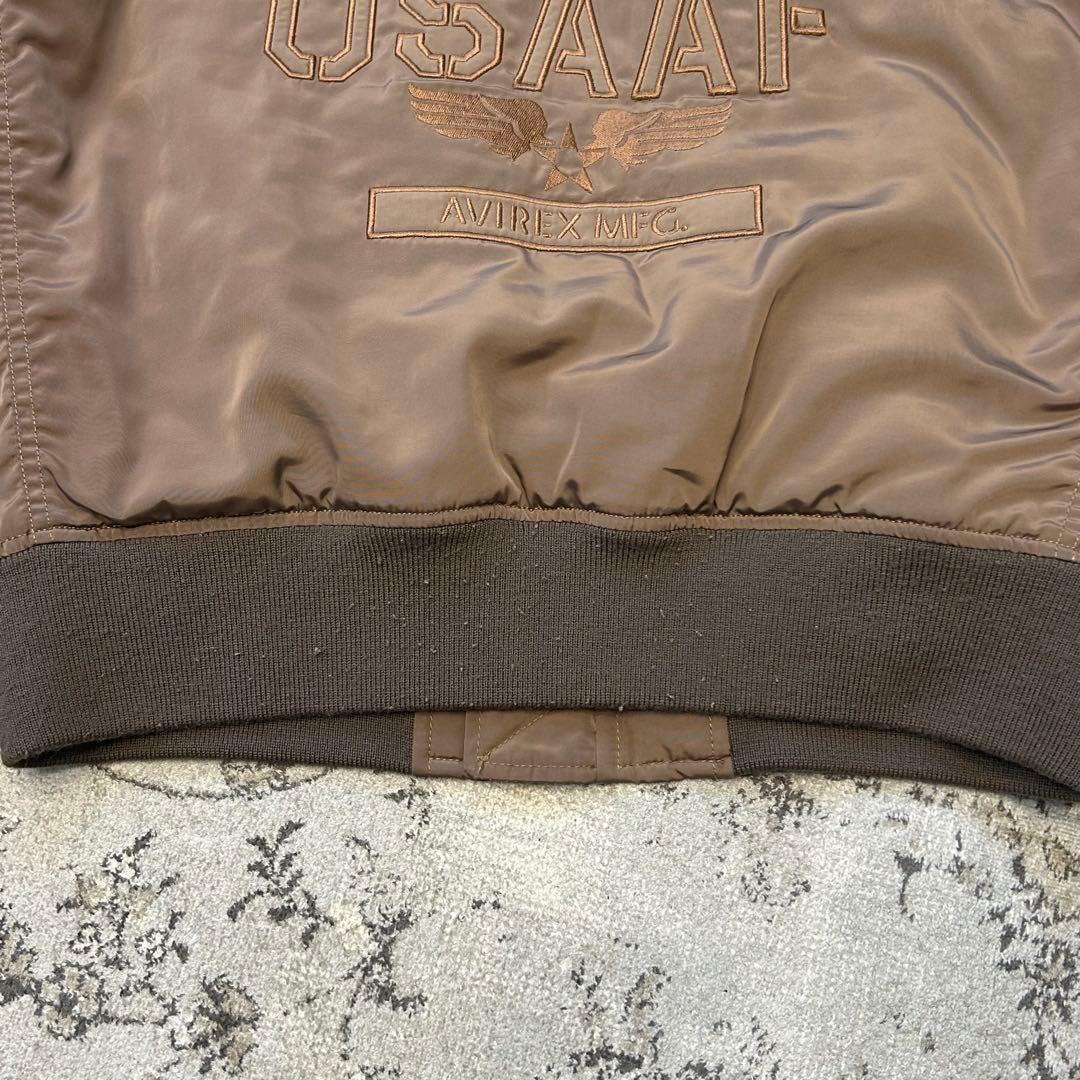 AVIREX フライトジャケット タイガーシャーク ワッペン刺繍 L