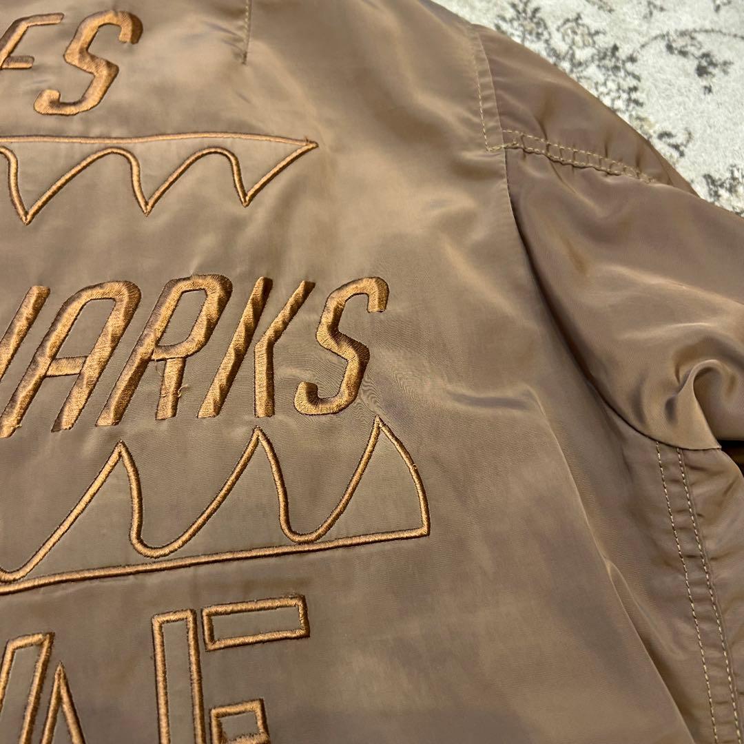 AVIREX フライトジャケット タイガーシャーク ワッペン刺繍 L