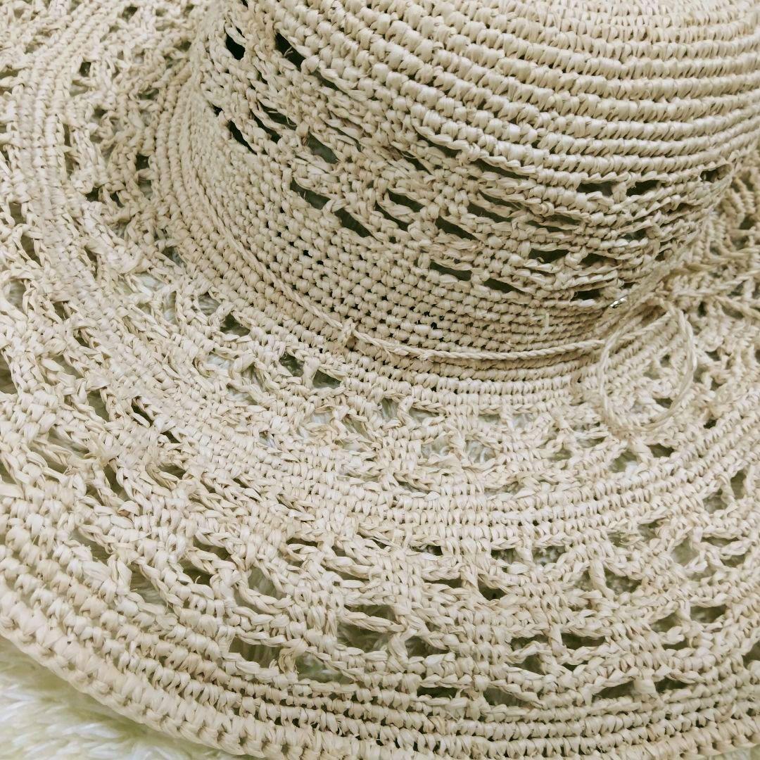 1498 ヘレンカミンスキー 麦わら帽子 編み模様 ラフィア100% ベージュ