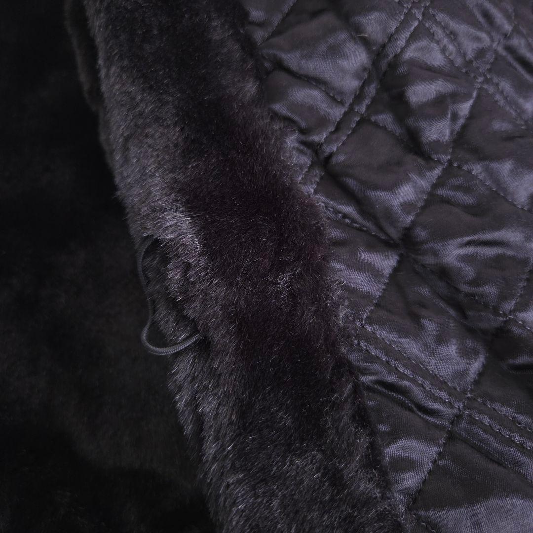 美品 エスカーダ エコファーコート ゴージャス キルティング フード