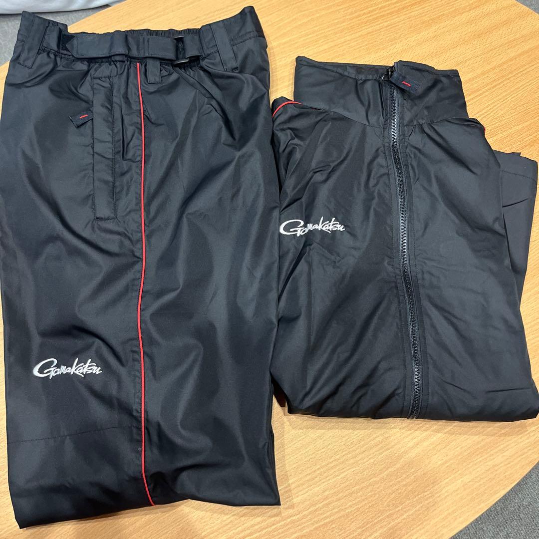 Gamakatsu ブラック レインウェアMサイズ