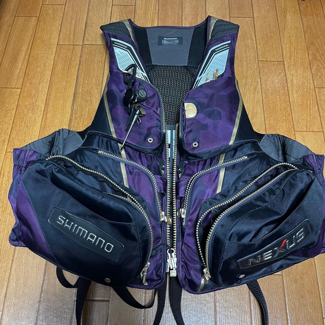 シマノ　ネクサス　パープル　ライジャケ　フカセ　磯　サイズ　L