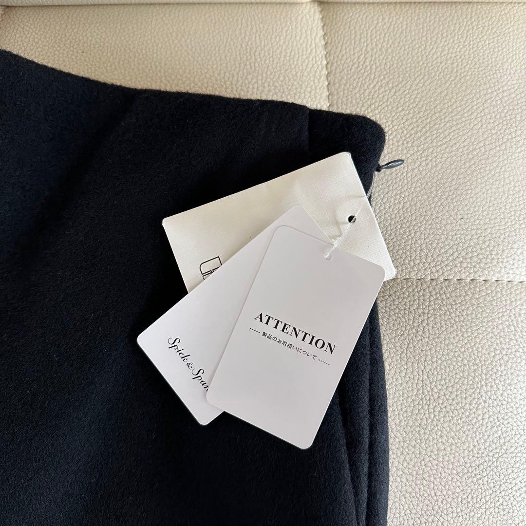 Spick and Span メルトンAラインミニスカート 001 ブラック