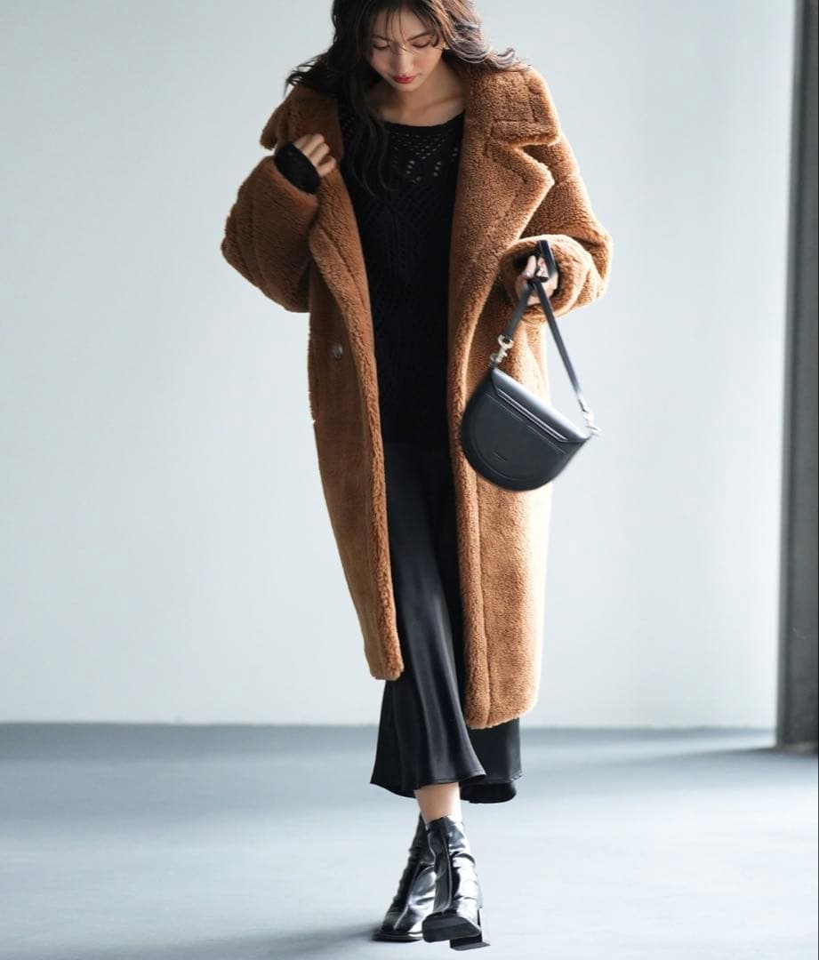 SAISON DE PAPILLON ボアコート ブラウン