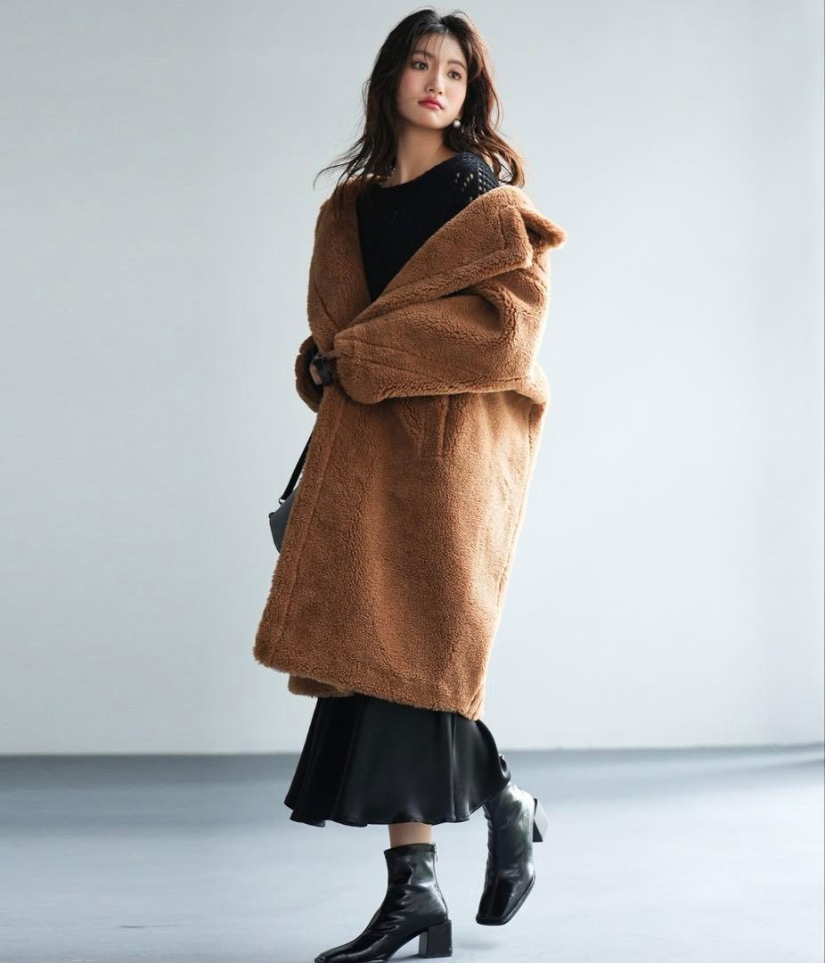 SAISON DE PAPILLON ボアコート ブラウン