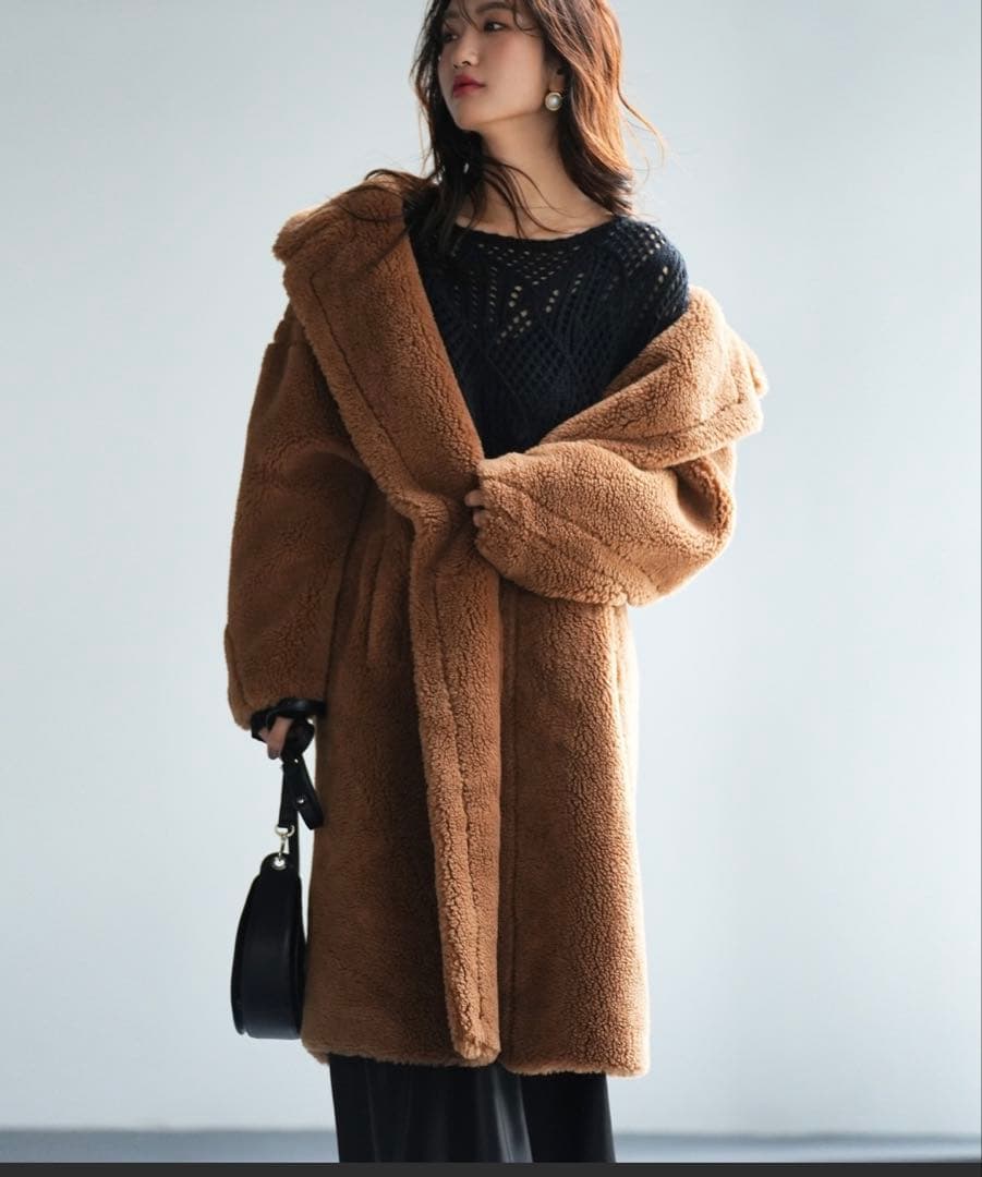 SAISON DE PAPILLON ボアコート ブラウン