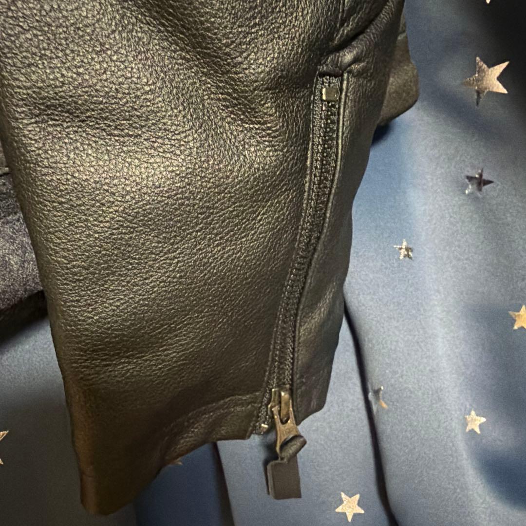 新品　今期新作　LEATHER SLEEVES MELTON JACKET L