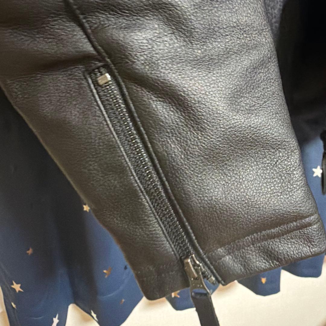 新品　今期新作　LEATHER SLEEVES MELTON JACKET L