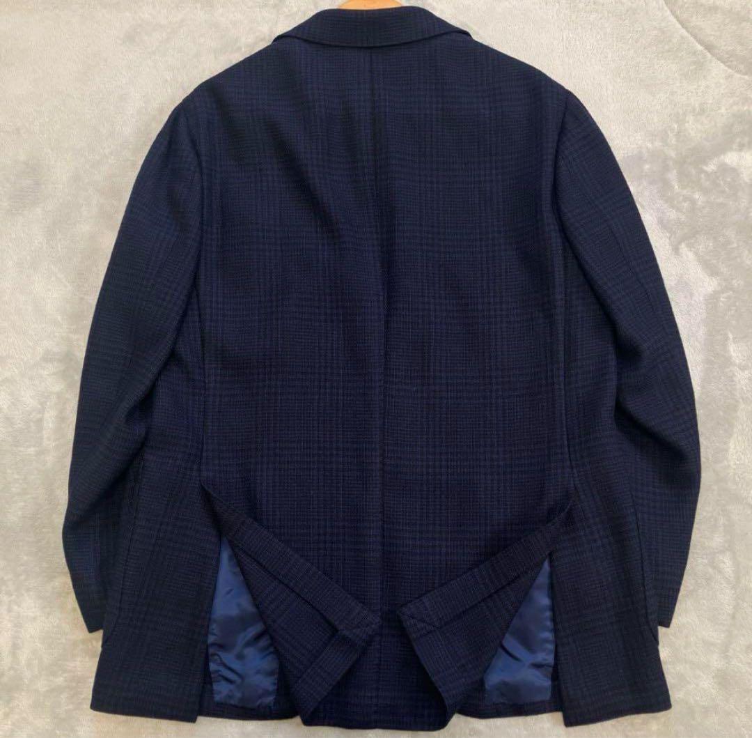 極美品✨ ブリッラペルイルグスト 現行 テーラードジャケット チェック ネイビー