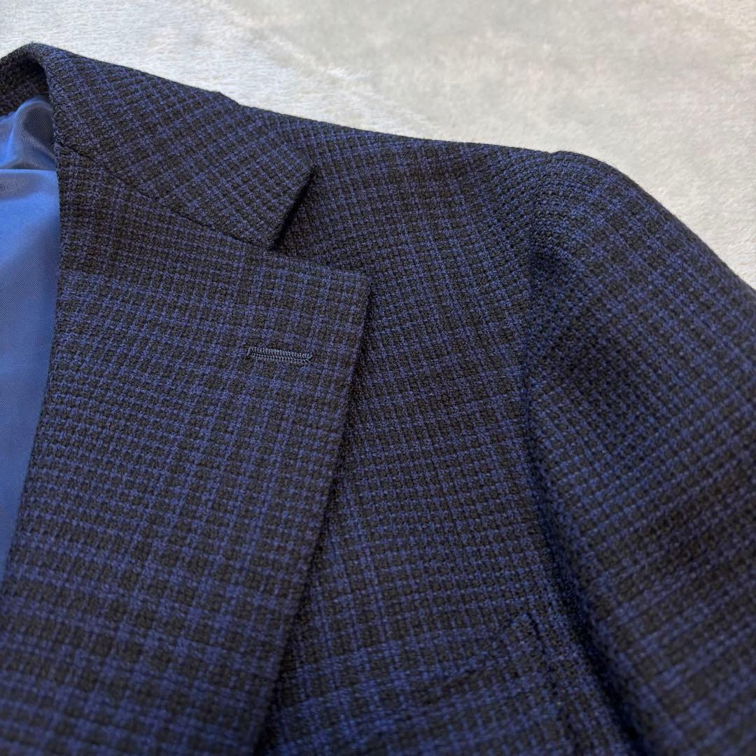 極美品✨ ブリッラペルイルグスト 現行 テーラードジャケット チェック ネイビー