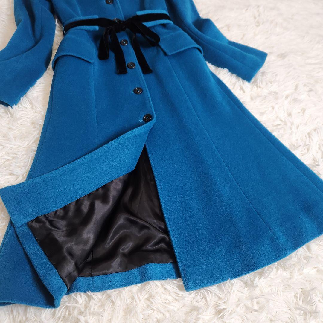 【美品】kulson カルソン イタリア製 アンゴラ混 Aライン ロングコート